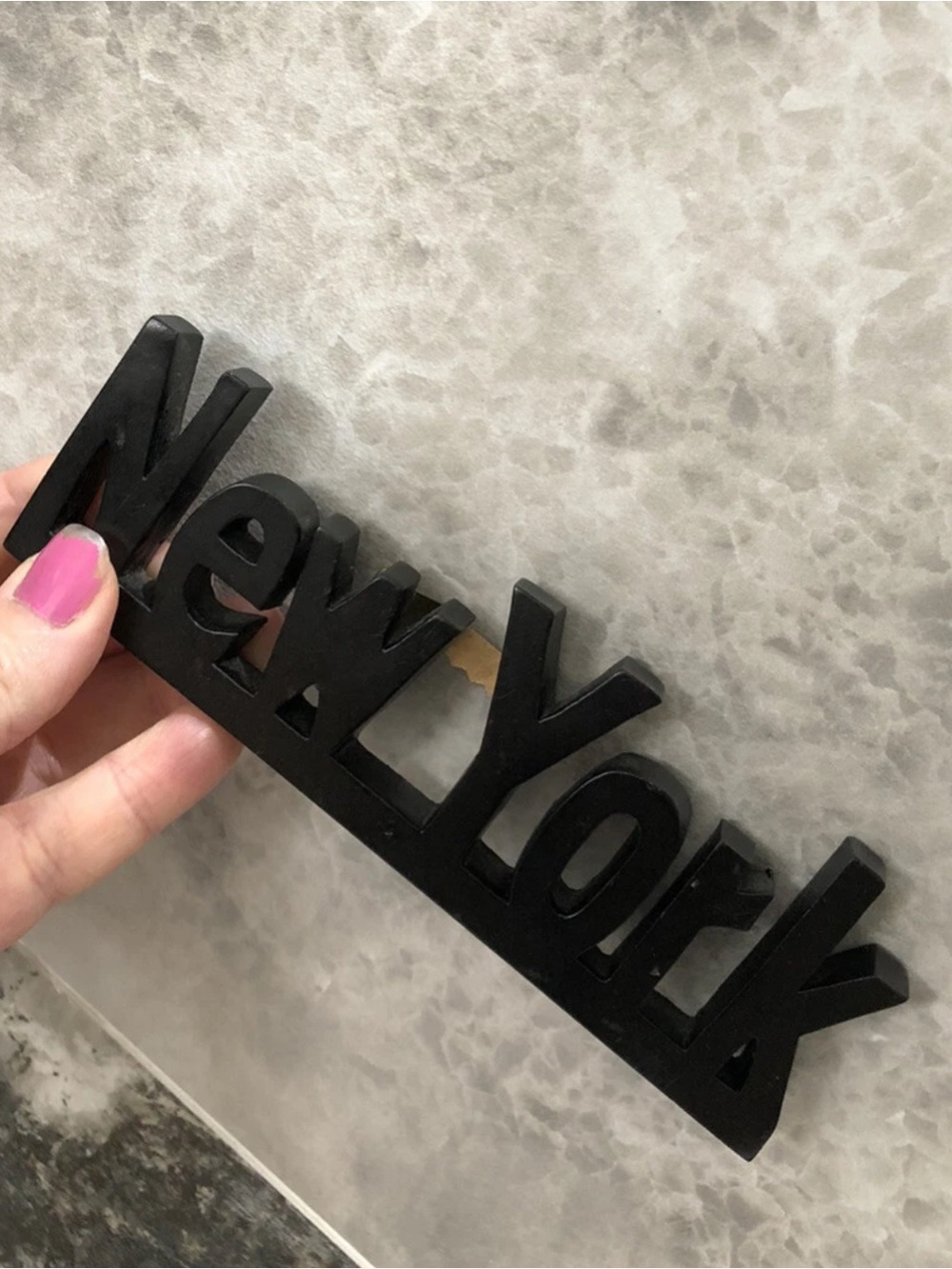 New York Black Wall Decor Sign 6" x 2" NYC Home Décor